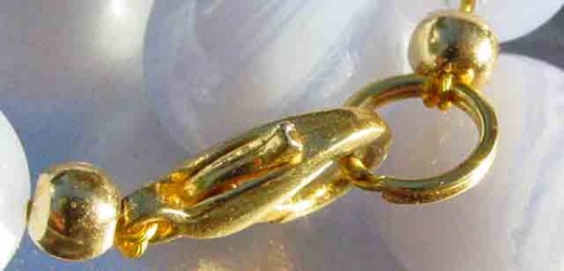 Edelsteinkette aus Chalcedon,  ca 8,5 mm