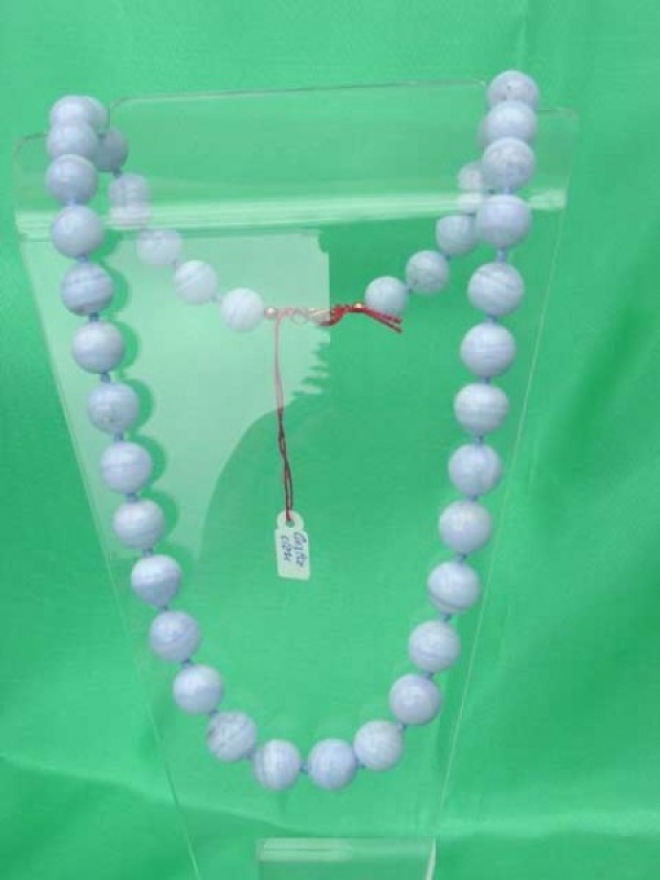 Edelsteinkette aus Chalcedon,  ca 8,5 mm
