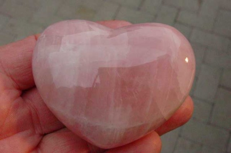 Rosenquarz Herz  Handschmeichler