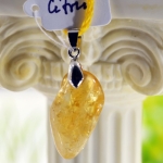 Citrin, Tropfenform mit Silber