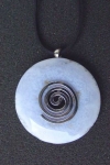 Chalcedon Donut mit Spirale, 50mm
