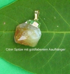 Citrinspitze (roh) Anh�nger mit gold-silberfarb. Aufh�ngung