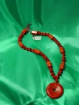 Edelsteinkette Koralle mit Donut D2613