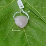 Rosenquarz Edelstein  Anh�nger in Herzform