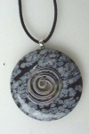 Obsidian-Schneefl. Donut mit Spirale 50mm